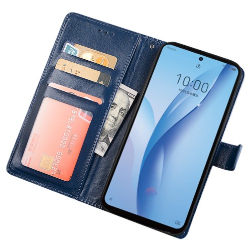 IDEWEI For ZTE Blade A53 Pro Cell Phone Case PU Leather Stand Card
